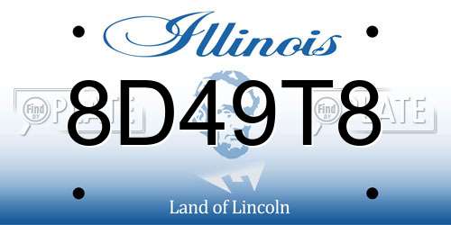 8D49T8 Illinois License Plate