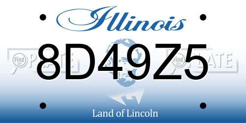 8D49Z5 Illinois License Plate