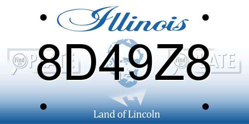 8D49Z8 Illinois License Plate