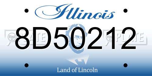 8D50212 Illinois License Plate