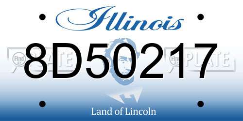 8D50217 Illinois License Plate
