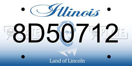 8D50712 Illinois License Plate