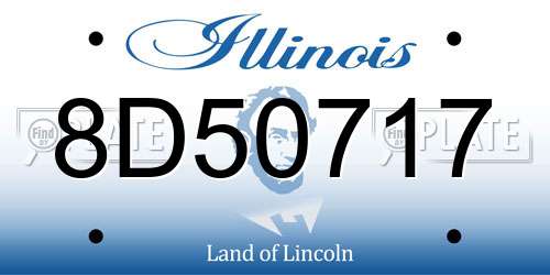 8D50717 Illinois License Plate