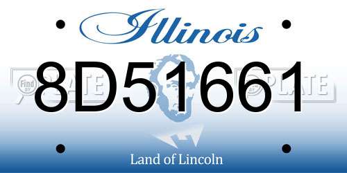 8D51661 Illinois License Plate
