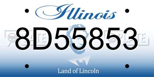 8D55853 Illinois License Plate