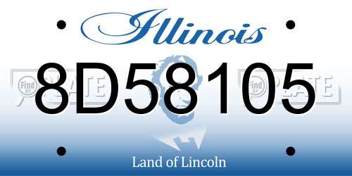 8D58105 Illinois License Plate