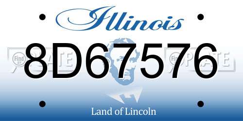 8D67576 Illinois License Plate