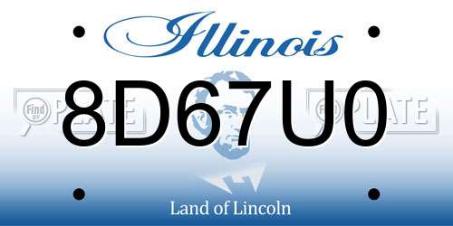 8D67U0 Illinois License Plate