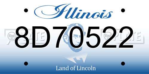 8D70522 Illinois License Plate