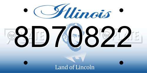 8D70822 Illinois License Plate