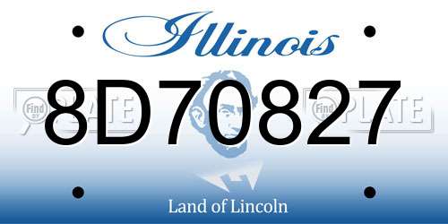 8D70827 Illinois License Plate