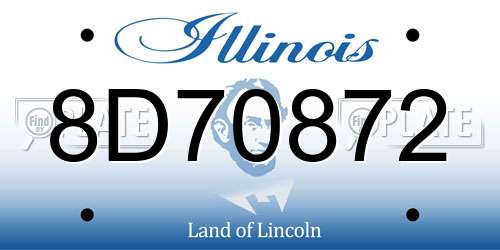 8D70872 Illinois License Plate