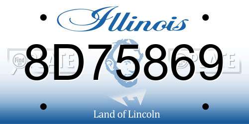 8D75869 Illinois License Plate