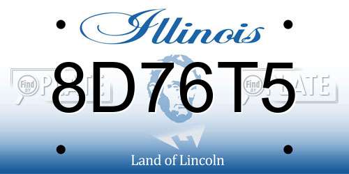 8D76T5 Illinois License Plate
