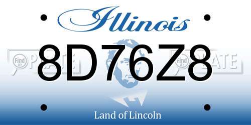 8D76Z8 Illinois License Plate