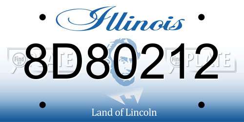 8D80212 Illinois License Plate