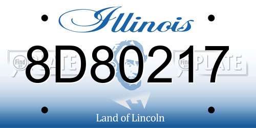 8D80217 Illinois License Plate