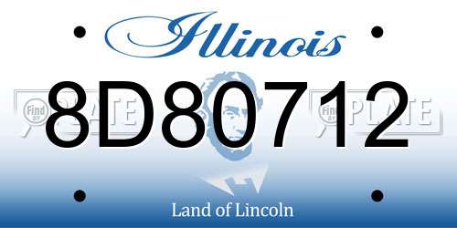 8D80712 Illinois License Plate