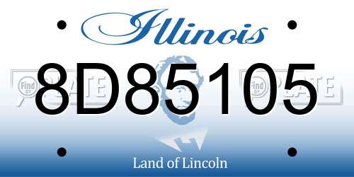 8D85105 Illinois License Plate