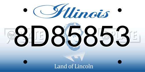8D85853 Illinois License Plate