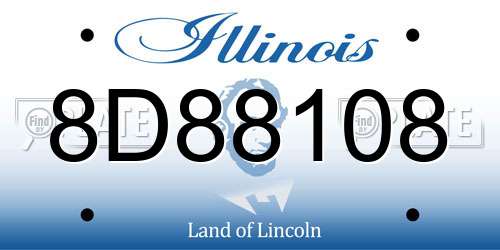 8D88108 Illinois License Plate