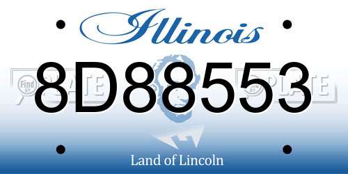 8D88553 Illinois License Plate