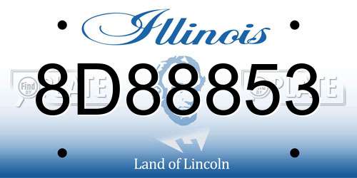 8D88853 Illinois License Plate