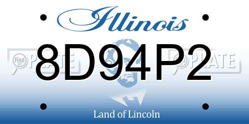 8D94P2 Illinois License Plate