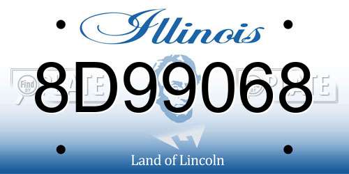 8D99068 Illinois License Plate