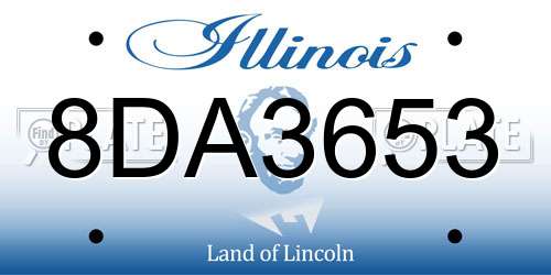 8DA3653 Illinois License Plate