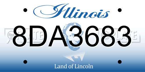 8DA3683 Illinois License Plate