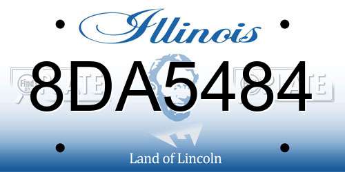 8DA5484 Illinois License Plate