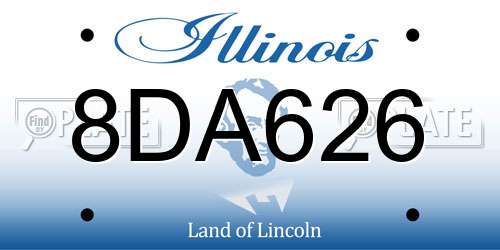 8DA626 Illinois License Plate