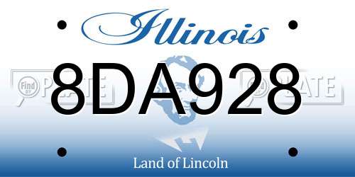 8DA928 Illinois License Plate