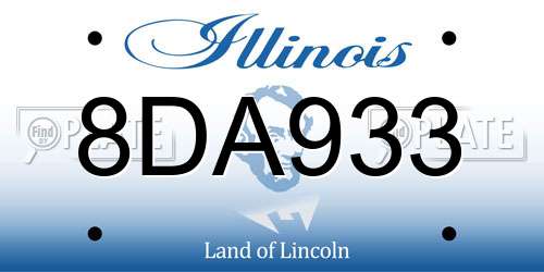 8DA933 Illinois License Plate