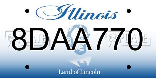 8DAA770 Illinois License Plate