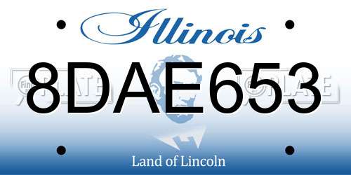 8DAE653 Illinois License Plate