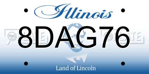 8DAG76 Illinois License Plate