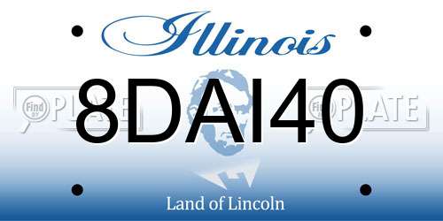 8DAI40 Illinois License Plate