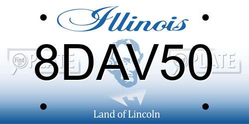 8DAV50 Illinois License Plate