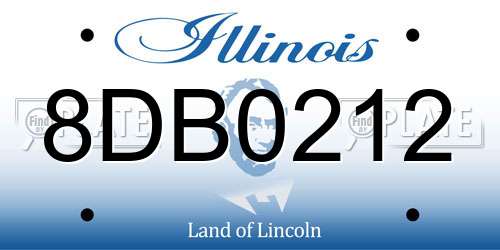 8DB0212 Illinois License Plate