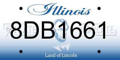 8DB1661 Illinois License Plate