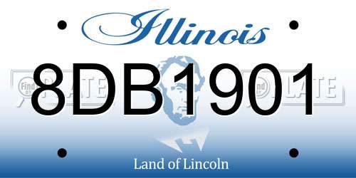 8DB1901 Illinois License Plate