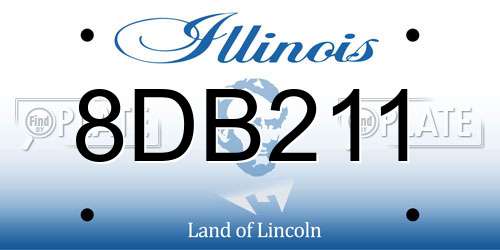 8DB211 Illinois License Plate