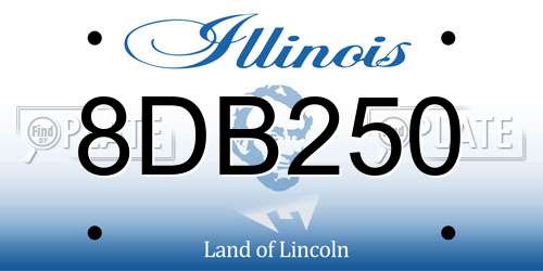 8DB250 Illinois License Plate