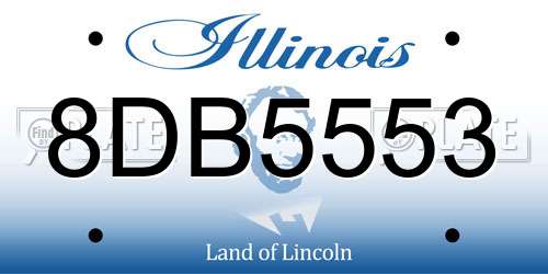 8DB5553 Illinois License Plate