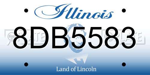 8DB5583 Illinois License Plate