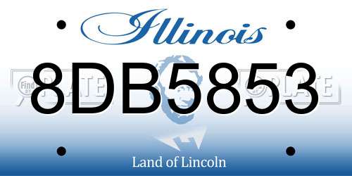 8DB5853 Illinois License Plate
