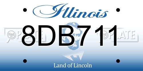 8DB711 Illinois License Plate