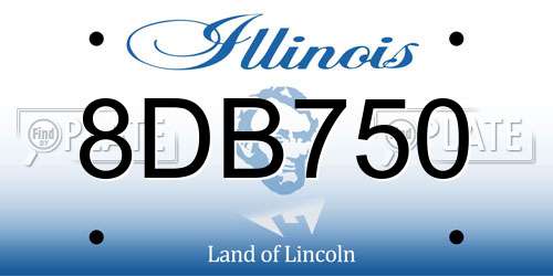 8DB750 Illinois License Plate